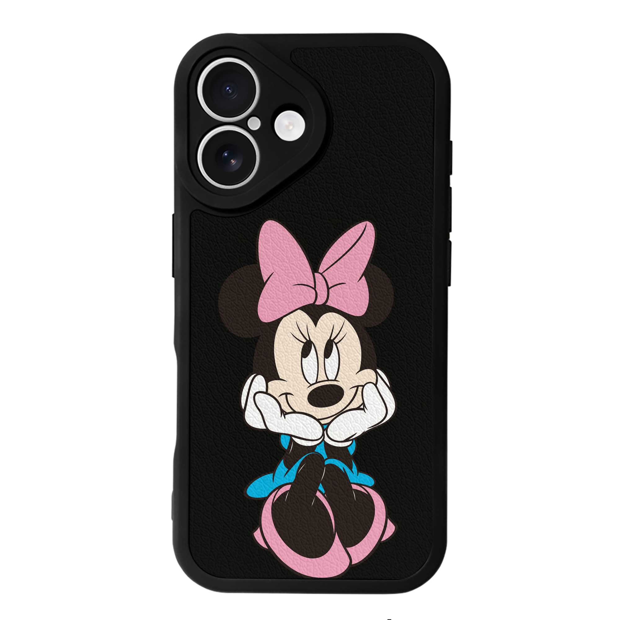 （画像用） ミッキーマウス Mickey Mouse 【iPhone 16シリーズ対応】シリコンスマホケース（レザー調） 材質：シリコン